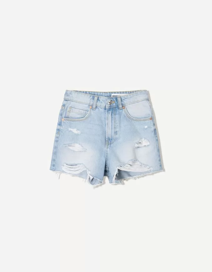 Rippade jeansshorts Rippade jeansshorts