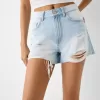 Rippade jeansshorts Rippade jeansshorts