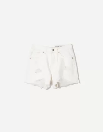 Rippade jeansshorts