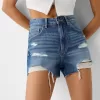 Rippade jeansshorts Rippade jeansshorts