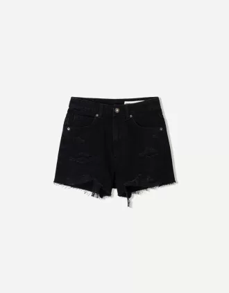 Rippade jeansshorts