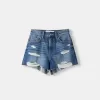 Rippade jeansshorts Rippade jeansshorts