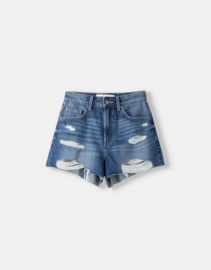 Rippade jeansshorts Rippade jeansshorts