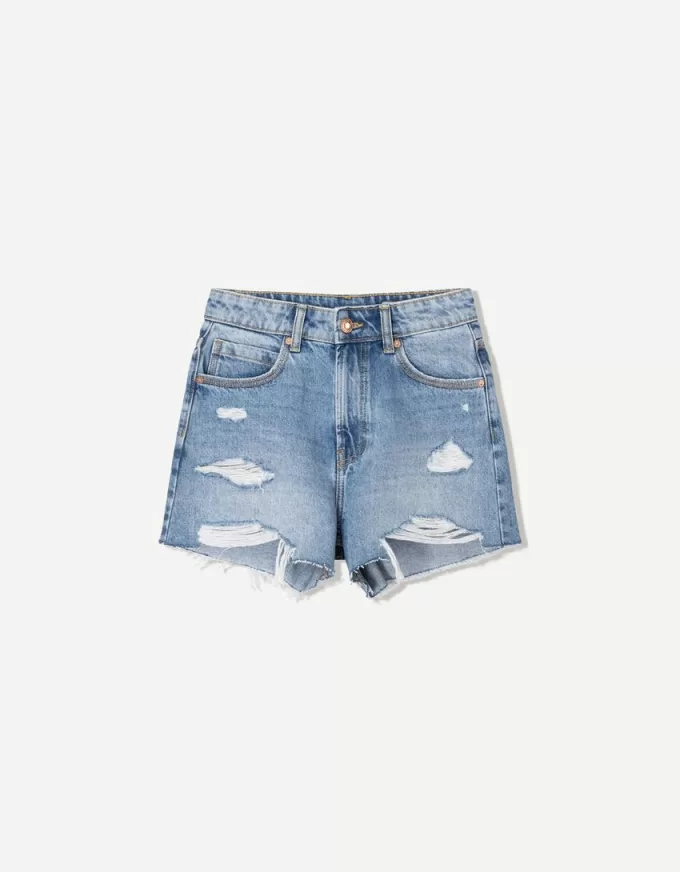 Rippade jeansshorts Rippade jeansshorts