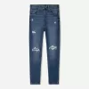 Rippade morotspassformiga jeans Rippade morotspassformiga jeans