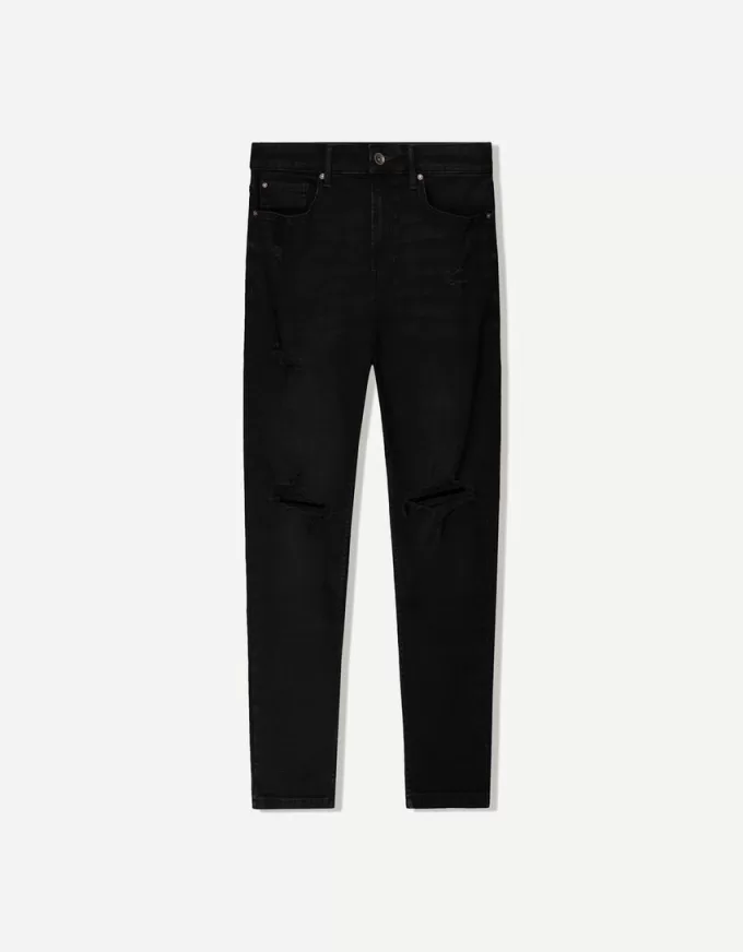 Rippade morotspassformiga jeans Rippade morotspassformiga jeans