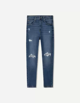 Rippade morotspassformiga jeans