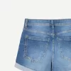 Roll-up jeansshorts