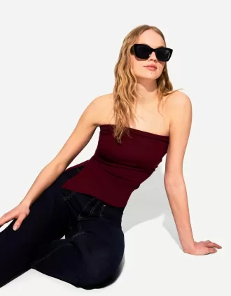 Rynkad bandeau topp