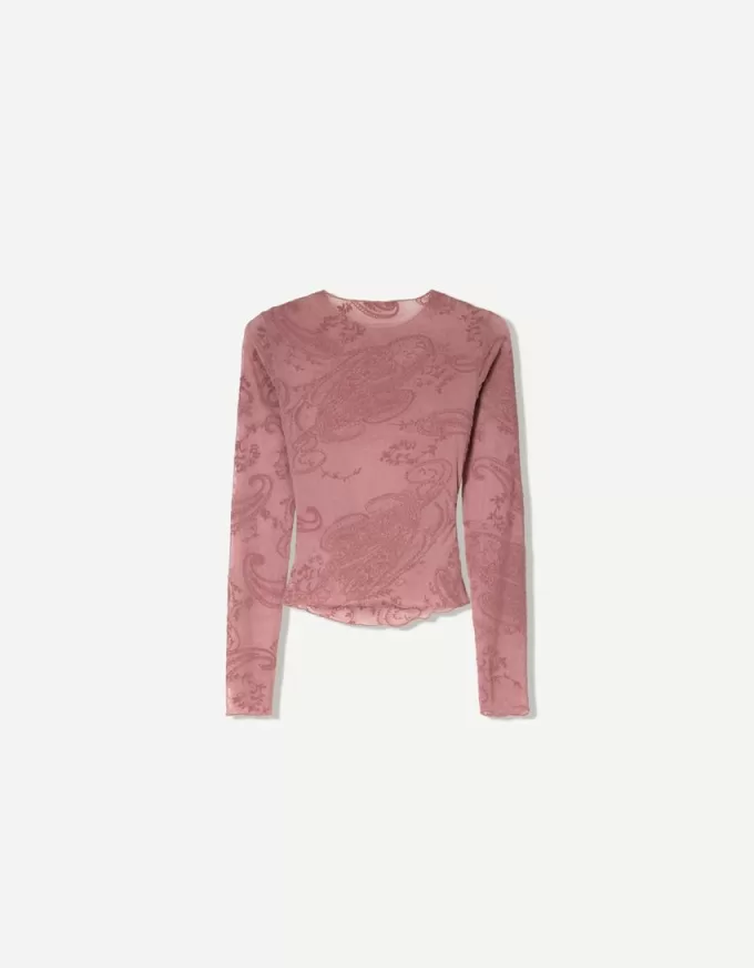 Samlad långärmad T-shirt