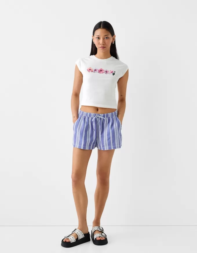 Shorts med elastisk midjedetaljer Shorts med elastisk midjedetaljer