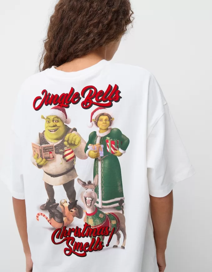 Shrek-tryckt kortärmad T-shirt