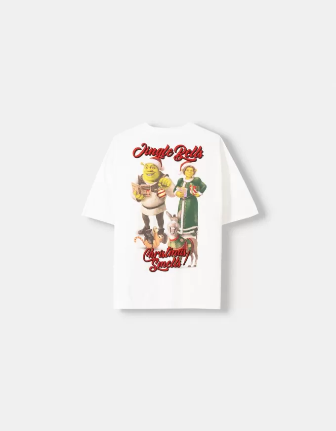 Shrek-tryckt kortärmad T-shirt