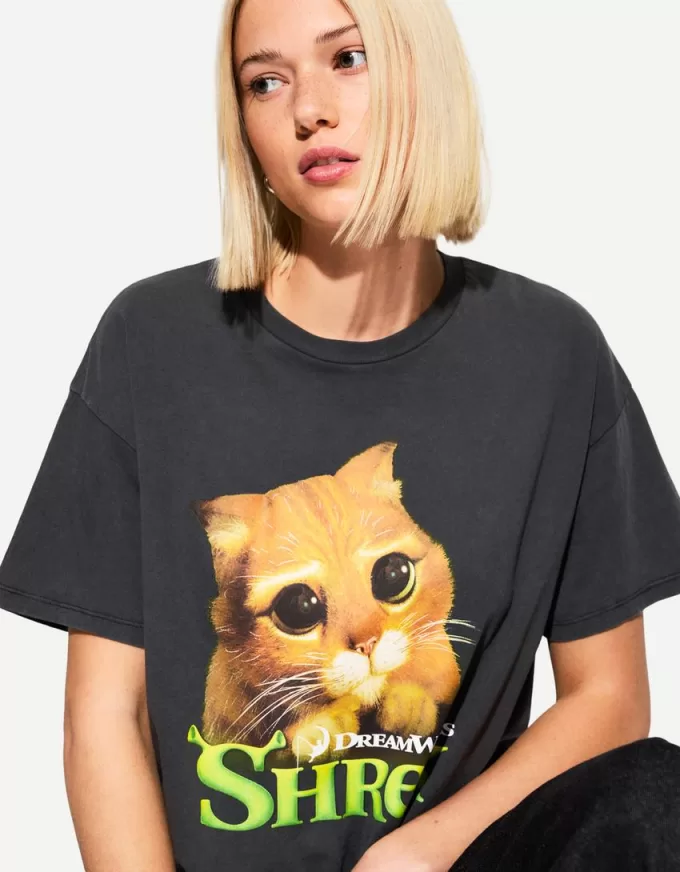 Shrek-tryckt kortärmad T-shirt