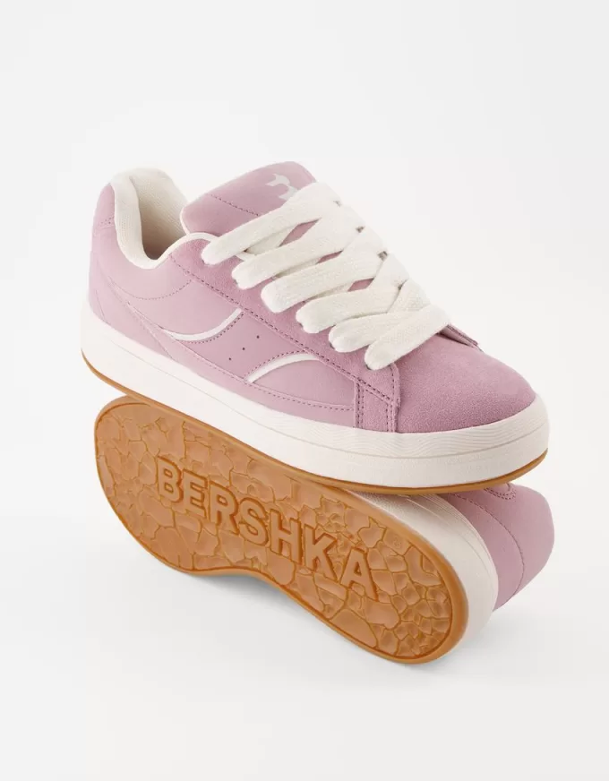 Skatersneakers i delat läder Skatersneakers i delat läder