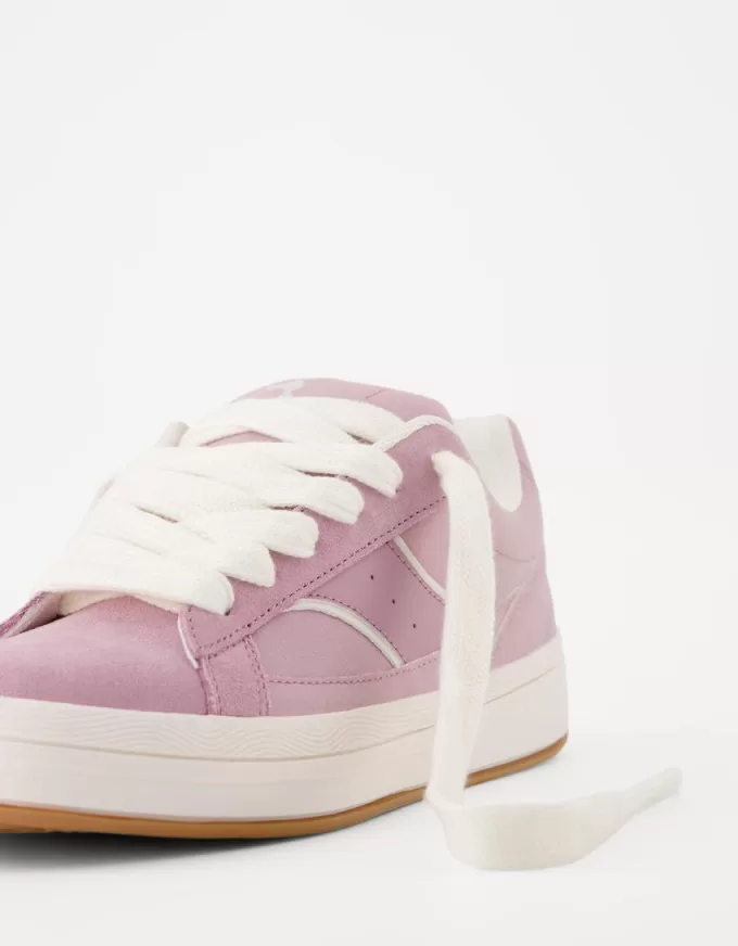 Skatersneakers i delat läder Skatersneakers i delat läder