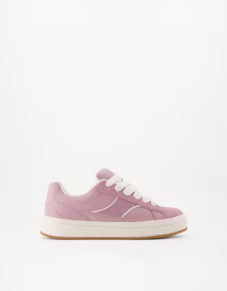 Skatersneakers i delat läder