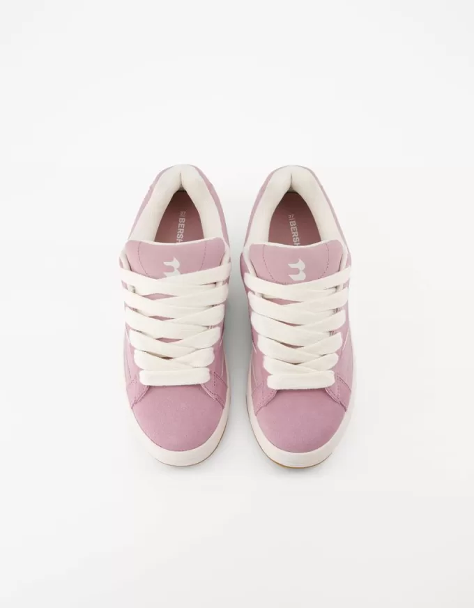 Skatersneakers i delat läder Skatersneakers i delat läder