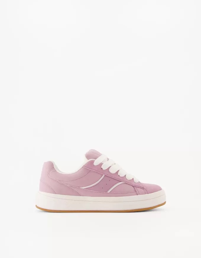 Skatersneakers i delat läder Skatersneakers i delat läder