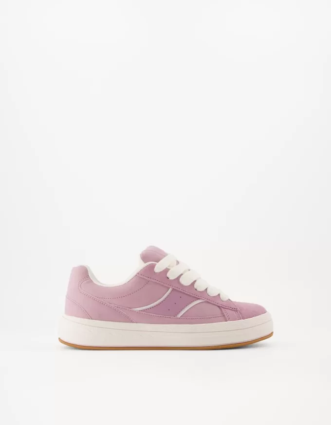 Skatersneakers i delat läder Skatersneakers i delat läder