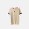 Slim-fit kortärmad T-shirt med randig detalj Slim-fit kortärmad T-shirt med randig detalj
