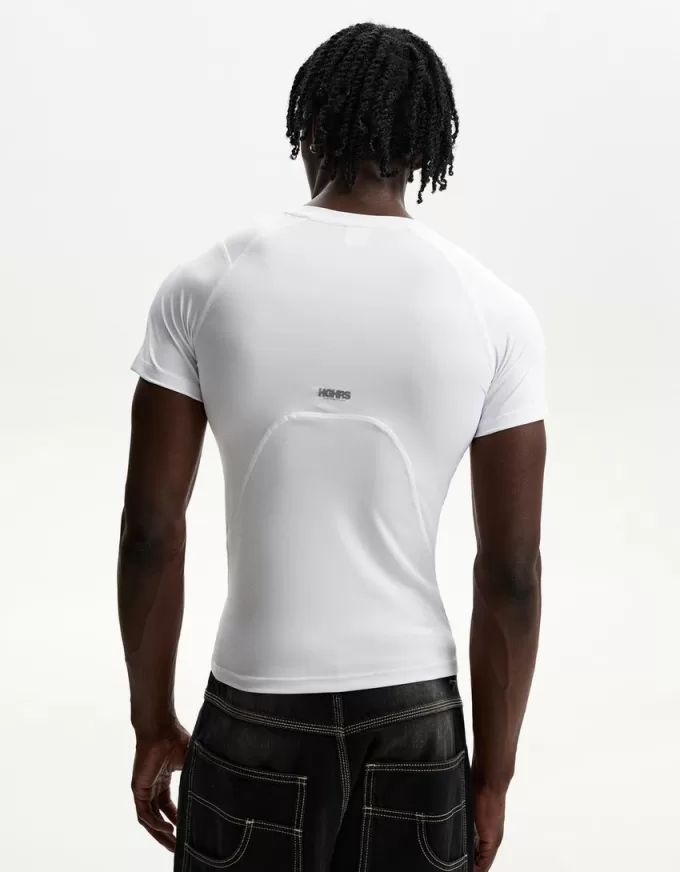 Slim-fit kortärmad T-shirt med sömmar Slim-fit kortärmad T-shirt med sömmar