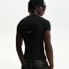 Slim-fit kortärmad T-shirt med sömmar Slim-fit kortärmad T-shirt med sömmar