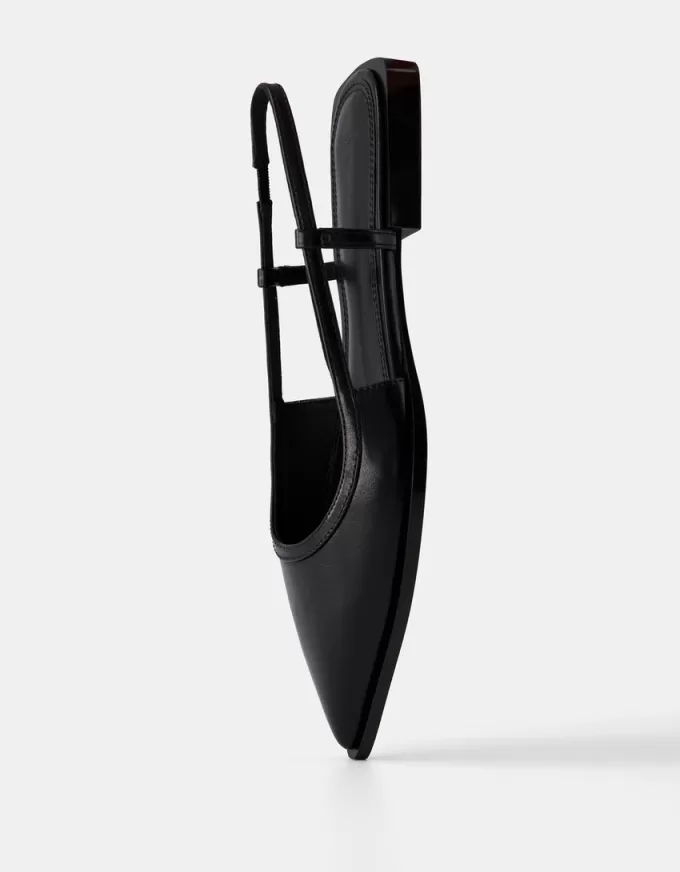 Slingback ballerinor med spetsig tå Slingback ballerinor med spetsig tå
