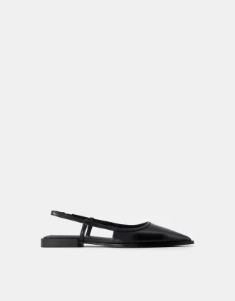 Slingback ballerinor med spetsig tå