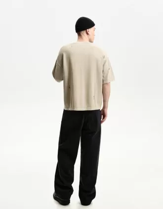 Sliten kortärmad T-shirt