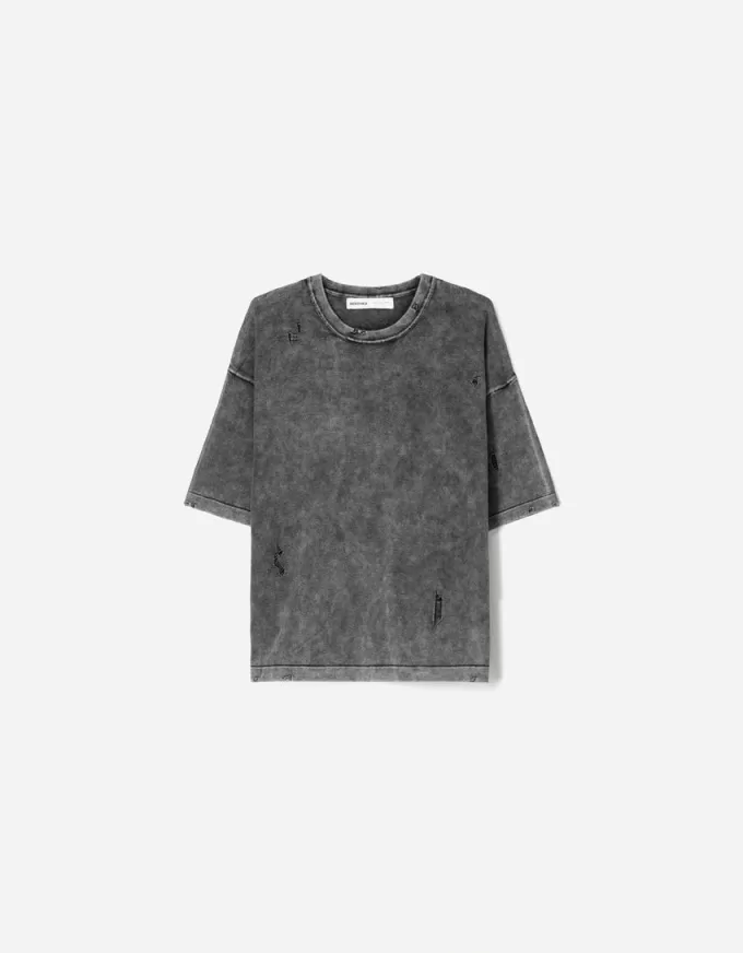 Sliten kortärmad T-shirt Sliten kortärmad T-shirt