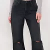 Slitna 90-talsjeans med vida ben Slitna 90-talsjeans med vida ben