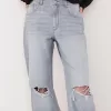 Slitna 90-talsjeans med vida ben Slitna 90-talsjeans med vida ben