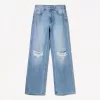 Slitna 90-talsjeans med vida ben Slitna 90-talsjeans med vida ben