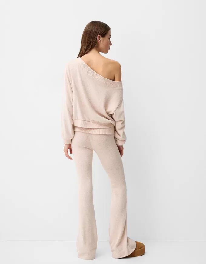 Soft touch asymmetrisk tröja med hals Soft touch asymmetrisk tröja med hals