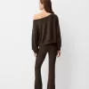 Soft touch asymmetrisk tröja med hals