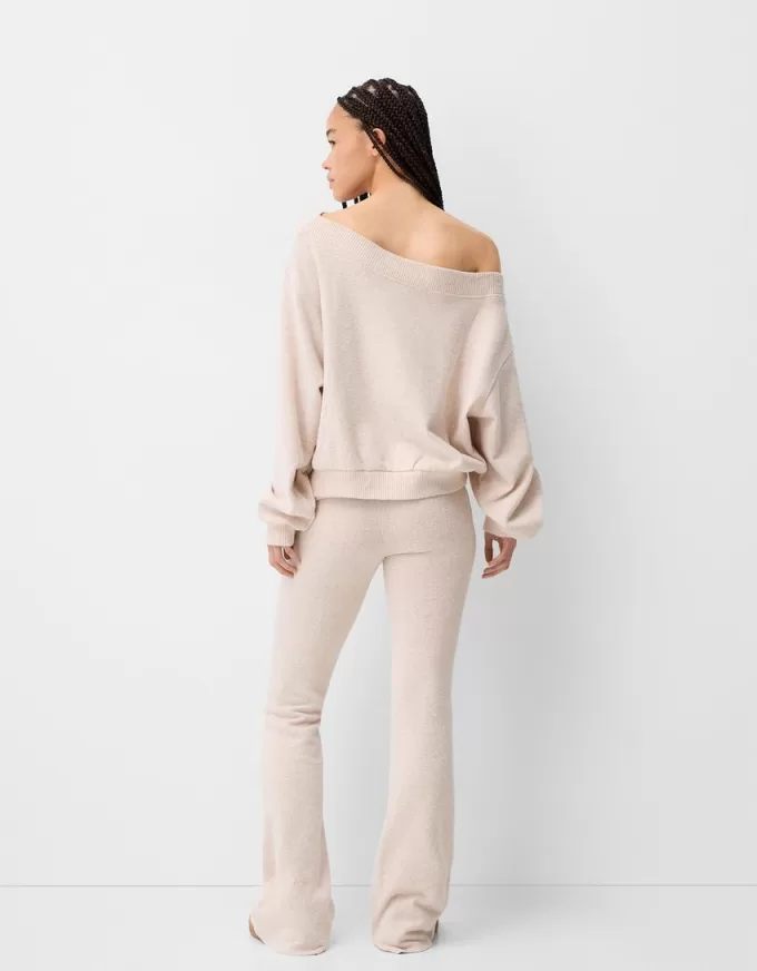 Soft touch asymmetrisk tröja med hals Soft touch asymmetrisk tröja med hals