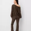 Soft touch asymmetrisk tröja med hals