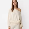 Soft touch asymmetrisk tröja med hals