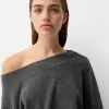 Soft touch asymmetrisk tröja med hals
