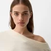 Soft touch asymmetrisk tröja med hals