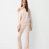 Soft touch asymmetrisk tröja med hals Soft touch asymmetrisk tröja med hals
