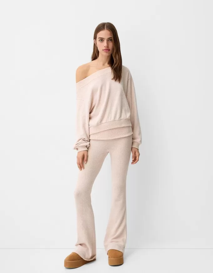 Soft touch asymmetrisk tröja med hals Soft touch asymmetrisk tröja med hals