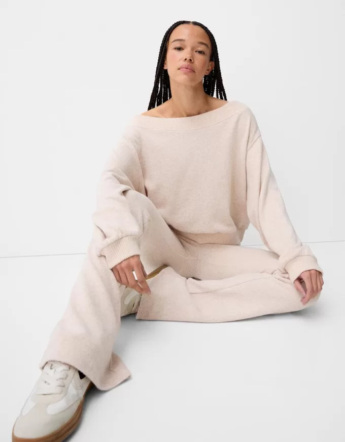 Soft touch asymmetrisk tröja med hals Soft touch asymmetrisk tröja med hals