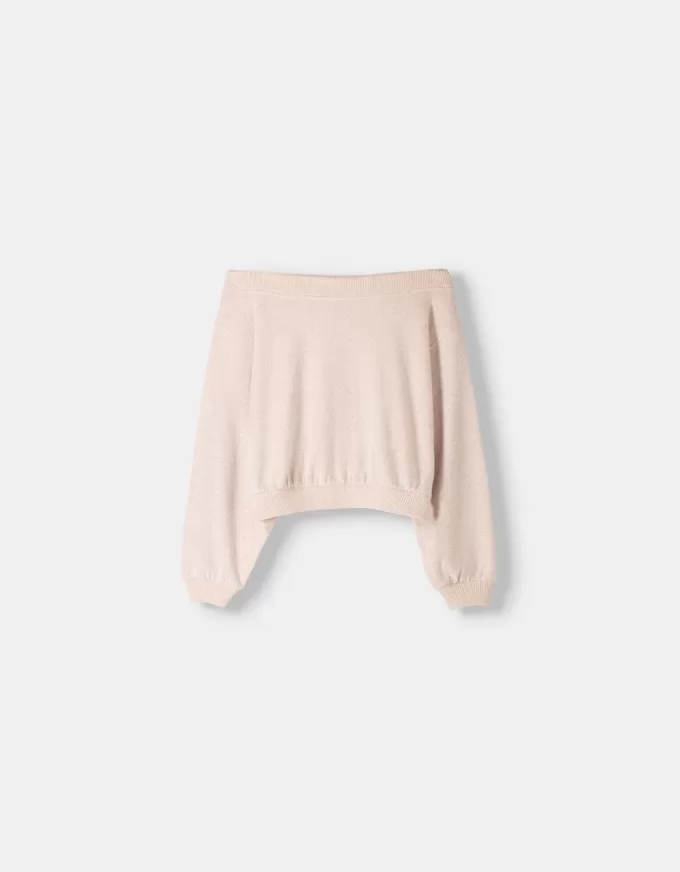 Soft touch asymmetrisk tröja med hals Soft touch asymmetrisk tröja med hals