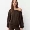 Soft touch asymmetrisk tröja med hals
