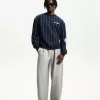 Sportig sweatshirt med randigt tryck Sportig sweatshirt med randigt tryck