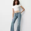 Stövelskurna jeans med låg midja Stövelskurna jeans med låg midja