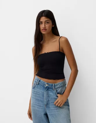 Strappy topp med rosettdetalj