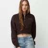 Sweatshirt med dragkedja med broderi Sweatshirt med dragkedja med broderi